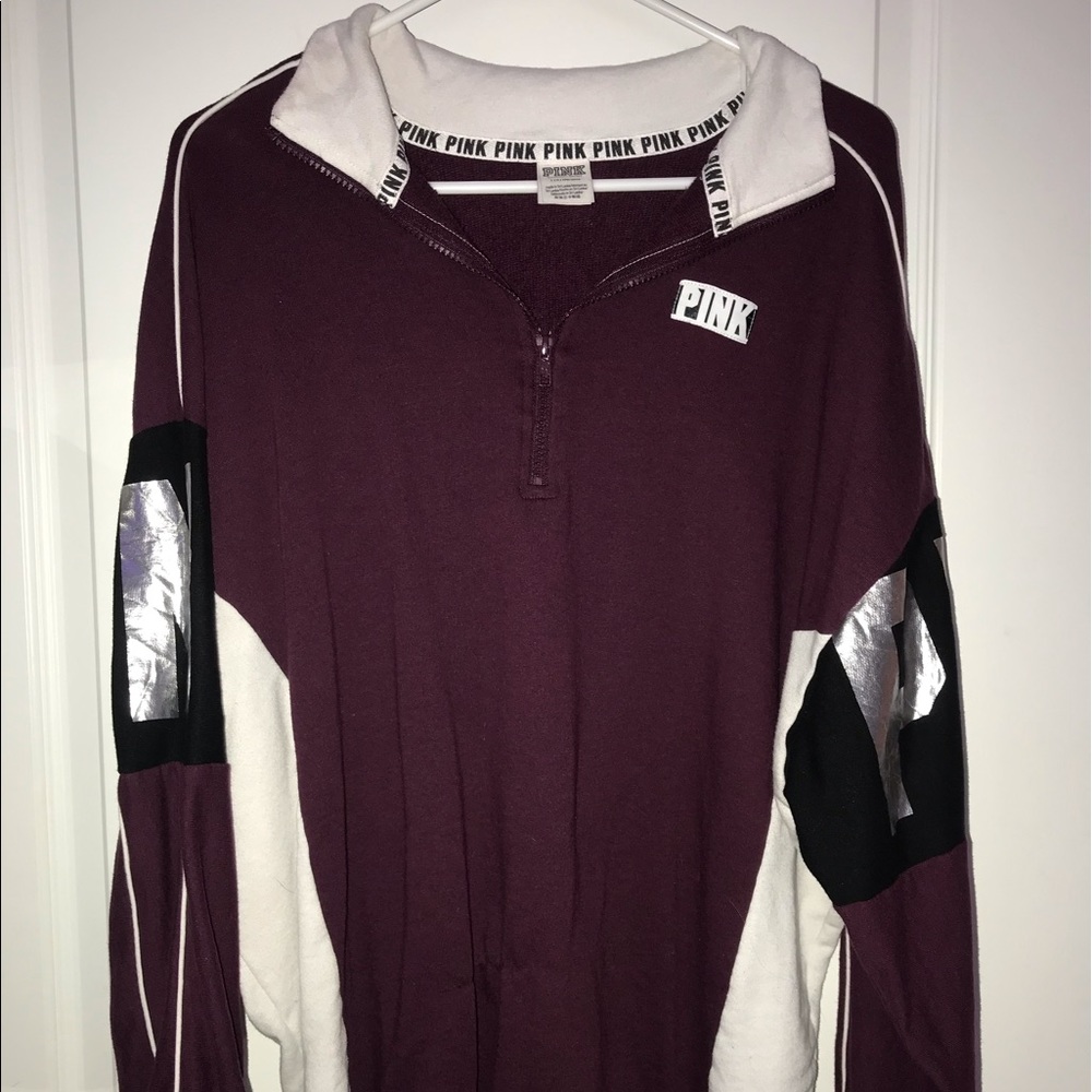 Burgundy long sleeve Pink sweatshirt